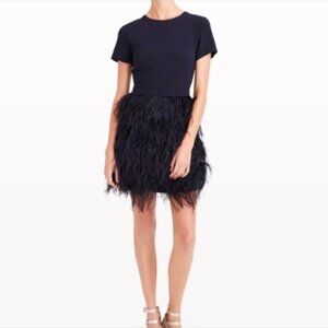 Club Monaco Brionia feather dress navy size 4